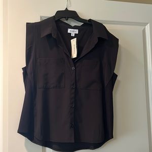 Evereve black sleeveless blouse size M